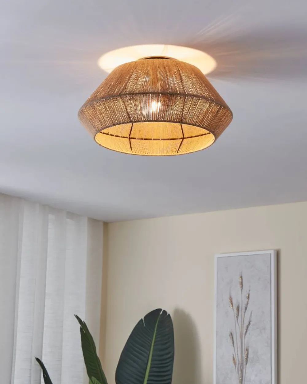 New Eglo Alderney Ø48 plafond Natur