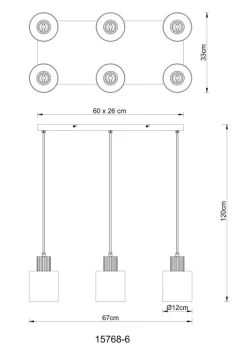 Sale Globo Lighting Aleidis 67cm taklampa Rökfärgad