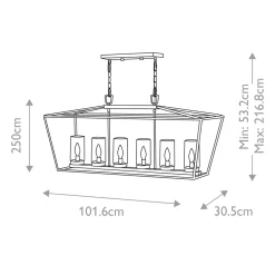 Outlet Elstead Lighting Alford Place 102cm Svart