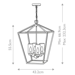 Sale Elstead Lighting Alford Place 55cm Svart