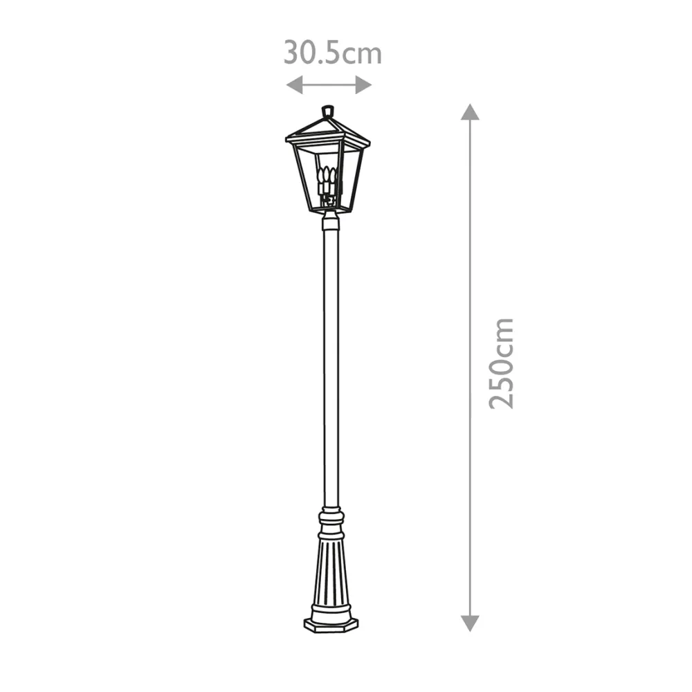 Hot Elstead Lighting Alford Place 250cm stolpe Svart
