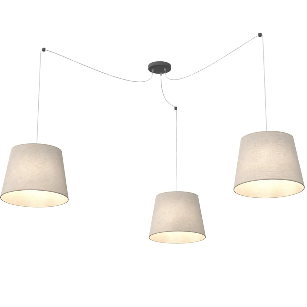 New Emibig Lighting Ascot 3xØ38 taklampa Beige