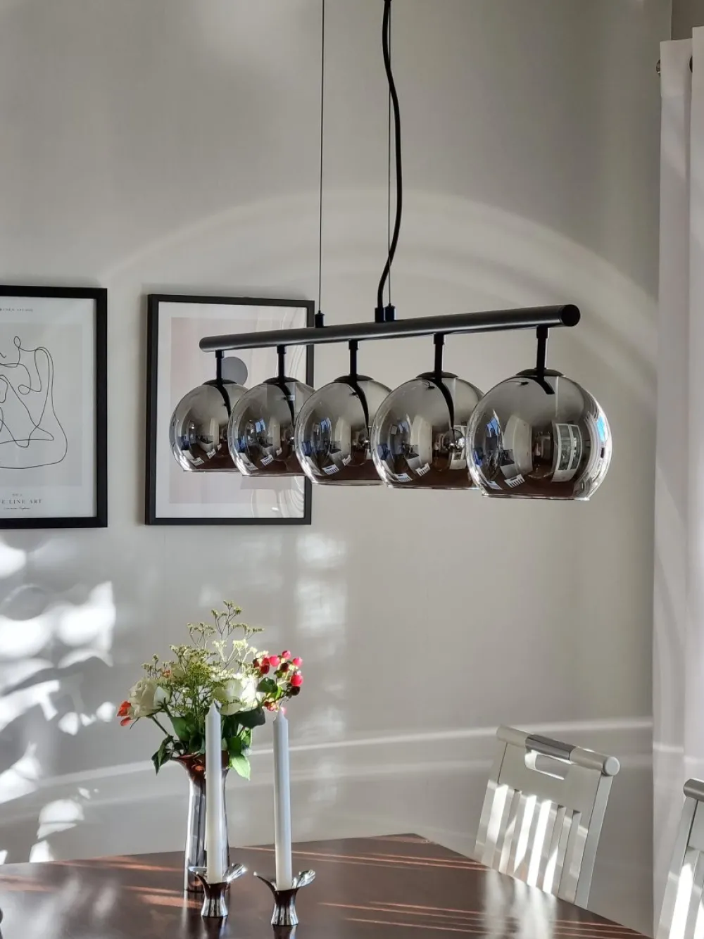 Hot Aneta Lighting Atom 114cm taklampa Rökgrå