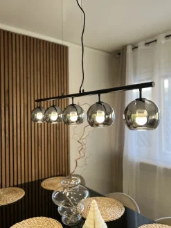 Hot Aneta Lighting Atom 114cm taklampa Rökgrå