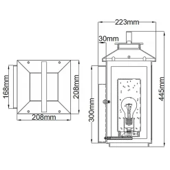 New Elstead Lighting Atwater 45cm utelampa