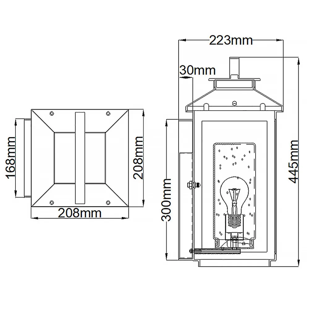 New Elstead Lighting Atwater 45cm utelampa