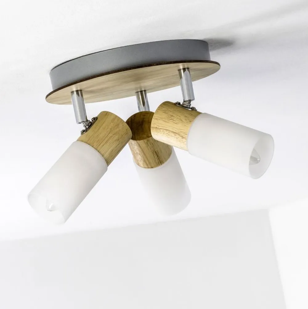 Outlet Brilliant Babsan 3 spotlight Trä