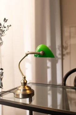 Best Markslöjd Bankers 25cm skrivbordslampa Antikmässing