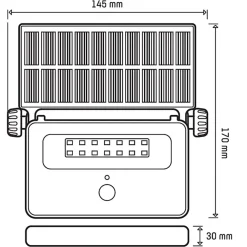 Clearance Designlight Batteridriven strålkastare med sensor solcellslampa Svart
