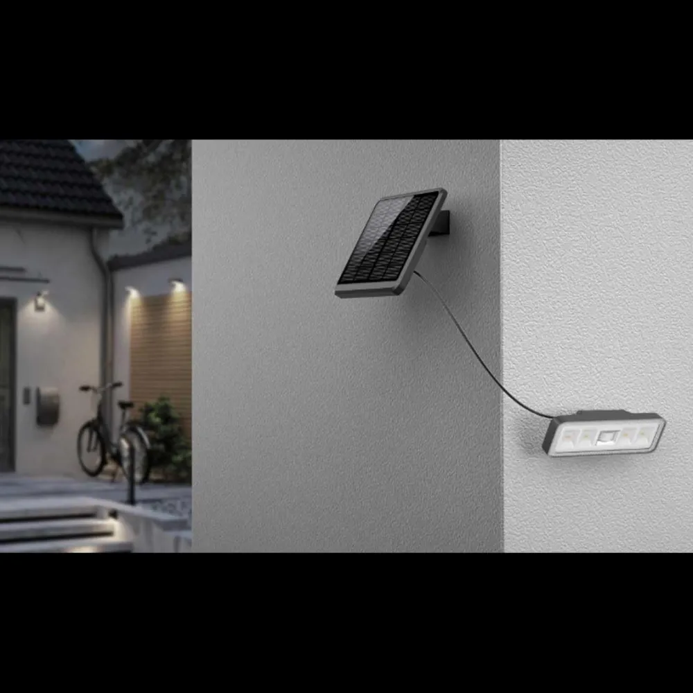 Clearance Designlight Batteridriven strålkastare med sensor solcellslampa Svart