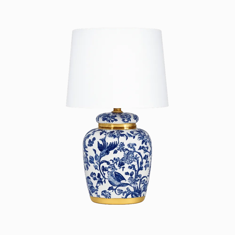 Outlet Lampan Blomsterlilla 30cm bordslampa Blå
