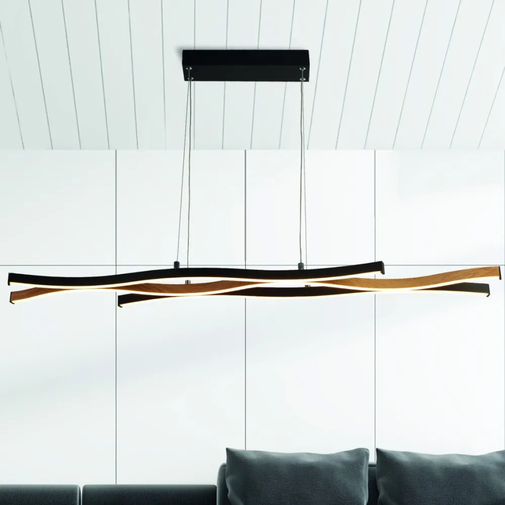Outlet Searchlight Bloom 108cm taklampa Svart