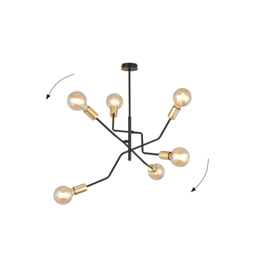 Emibig Lighting Bolt Ø66 taklampa Svart