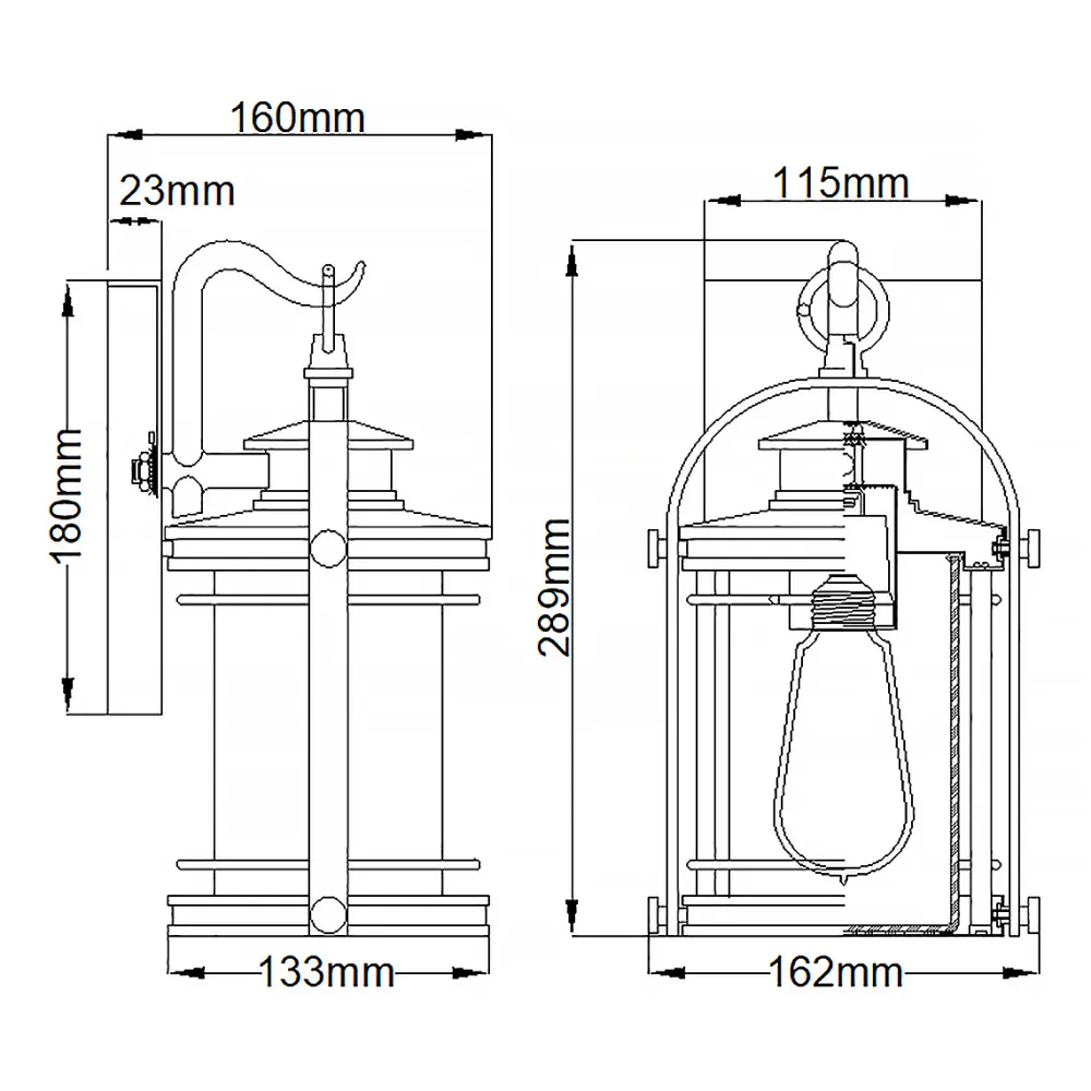 Hot Elstead Lighting Booker 28cm utelampa Aluminium