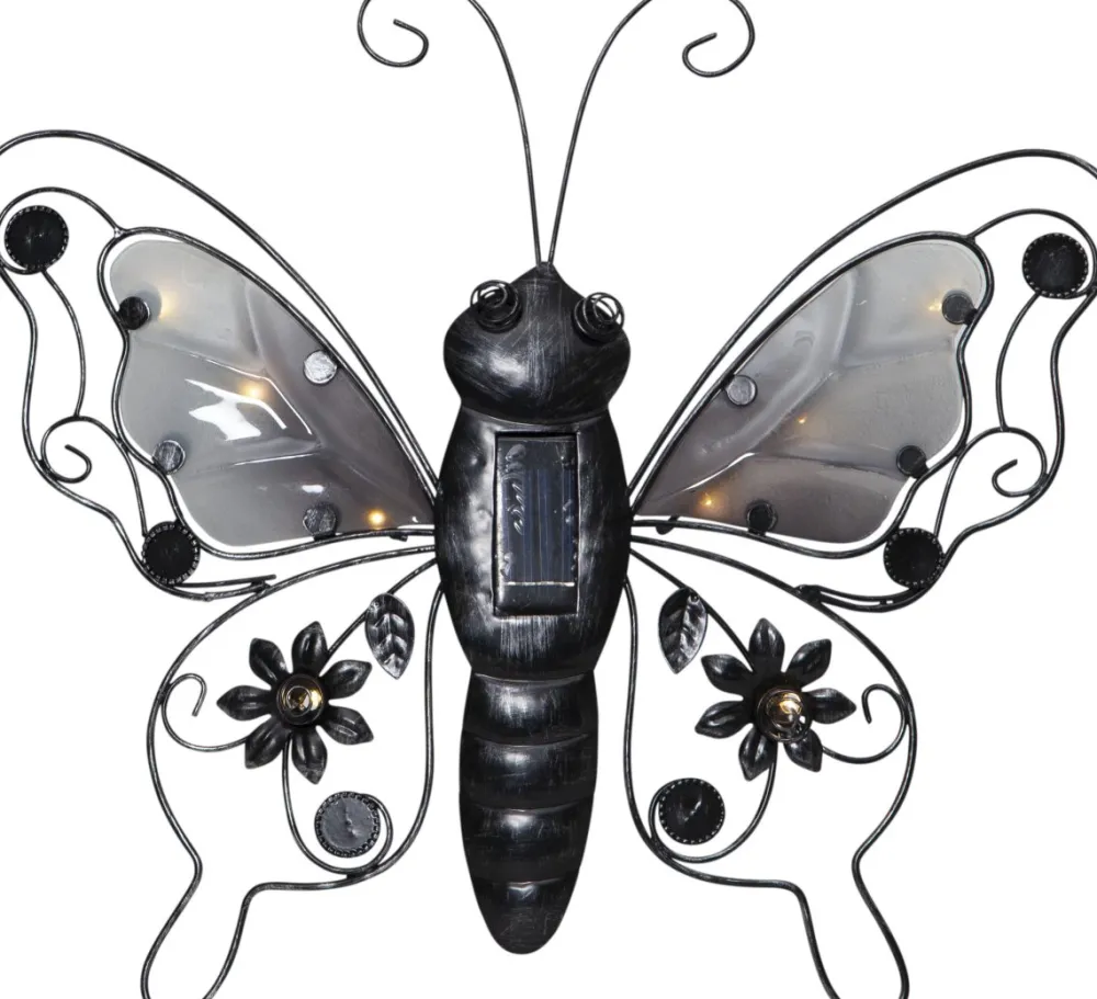 Outlet Star Trading Butterfly solcellslampa Svart