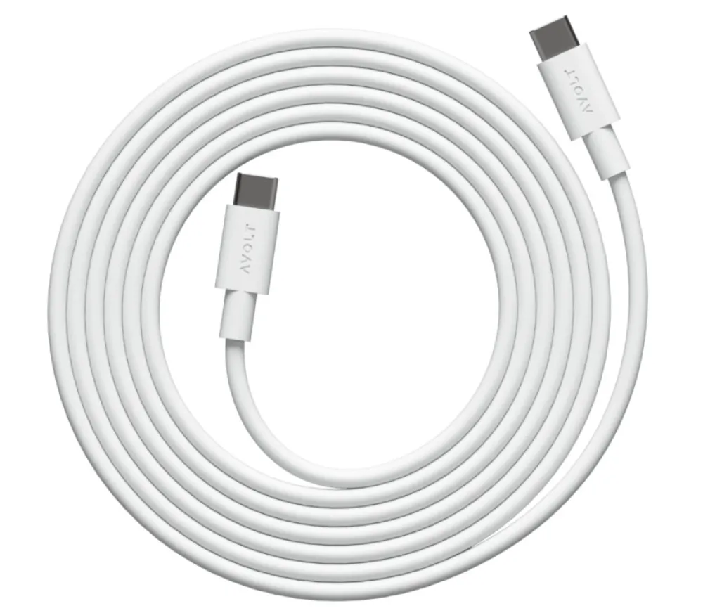 Best Avolt Cable 1 USB C to USB C Charging Cable, 2m, Martinelli Luce edition Vit