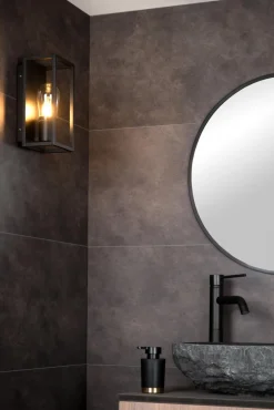 Discount Lucide Carlyn 25cm badrumslampa Svart
