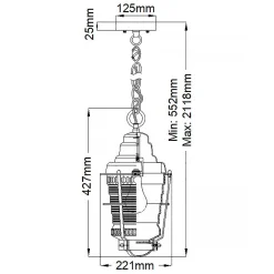 New Elstead Lighting Chance Harbor 43cm Zink