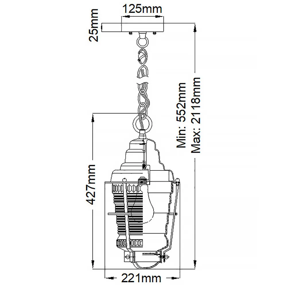New Elstead Lighting Chance Harbor 43cm Zink