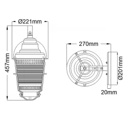 New Elstead Lighting Chance Harbor 46cm utelampa Zink