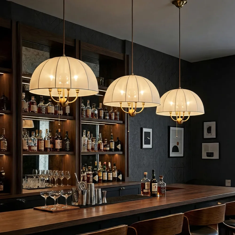 Elstead Lighting Crosby Ø45 taklampa Borstad guld