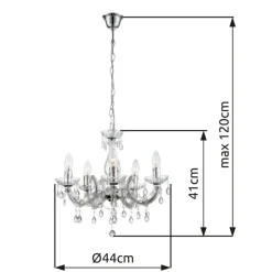 Globo Lighting Cuimbra Ø45 kristall Krom