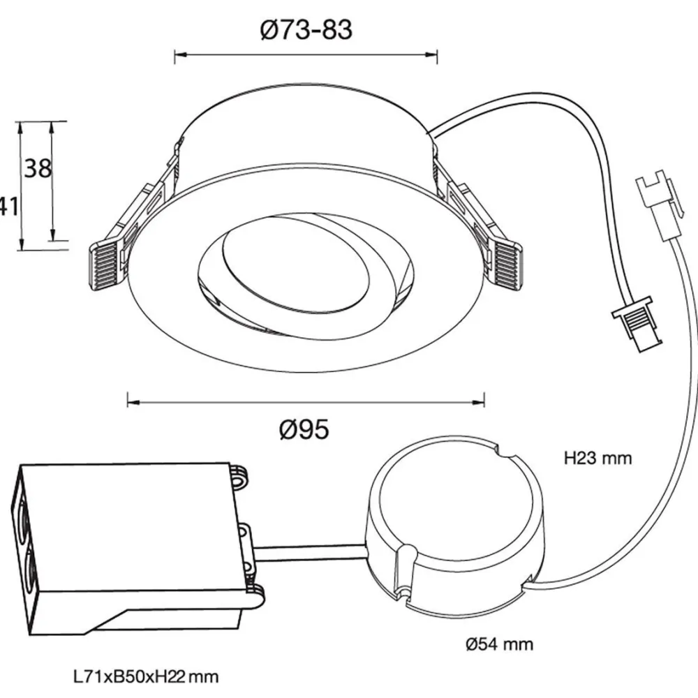 Sale Designlight D-007 Downlight 3000K 6-pack Vit