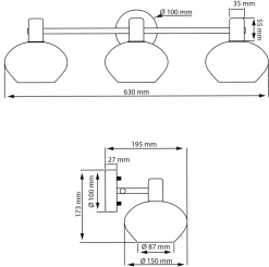 Aneta Lighting Elba 63cm badrumslampa