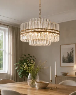 Clearance Lampan Exeter Ø56 kristall Antikmässing