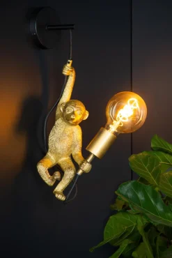 Outlet Lucide Extravaganza Chimp 48cm vägglampa Svart