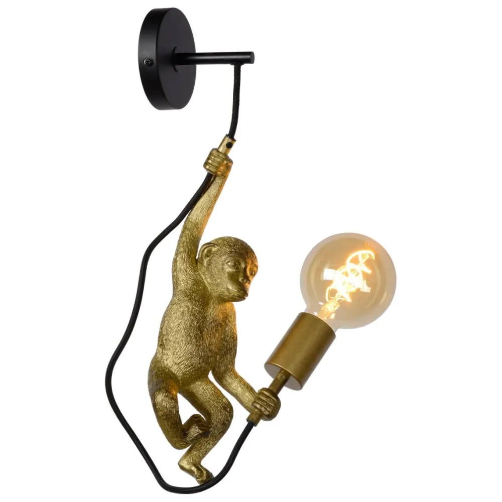 Outlet Lucide Extravaganza Chimp 48cm vägglampa Svart