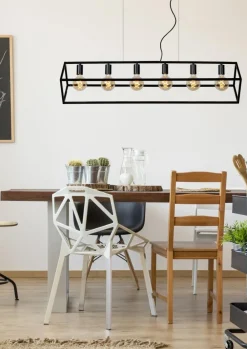 Outlet Lucide Fabian 120cm taklampa Svart