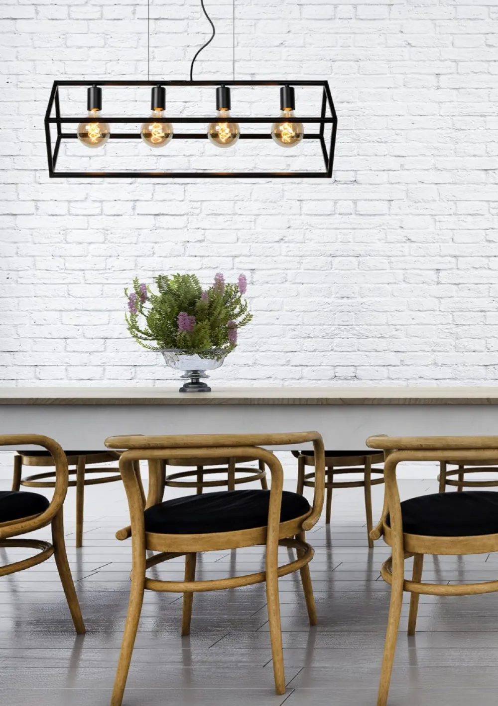 Clearance Lucide Fabian 80cm taklampa Svart