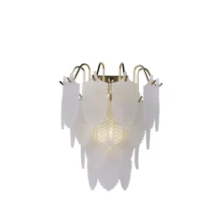 Clearance Searchlight Feather 25cm vägglampa Vit/mässing