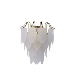 Clearance Searchlight Feather 25cm vägglampa Vit/mässing