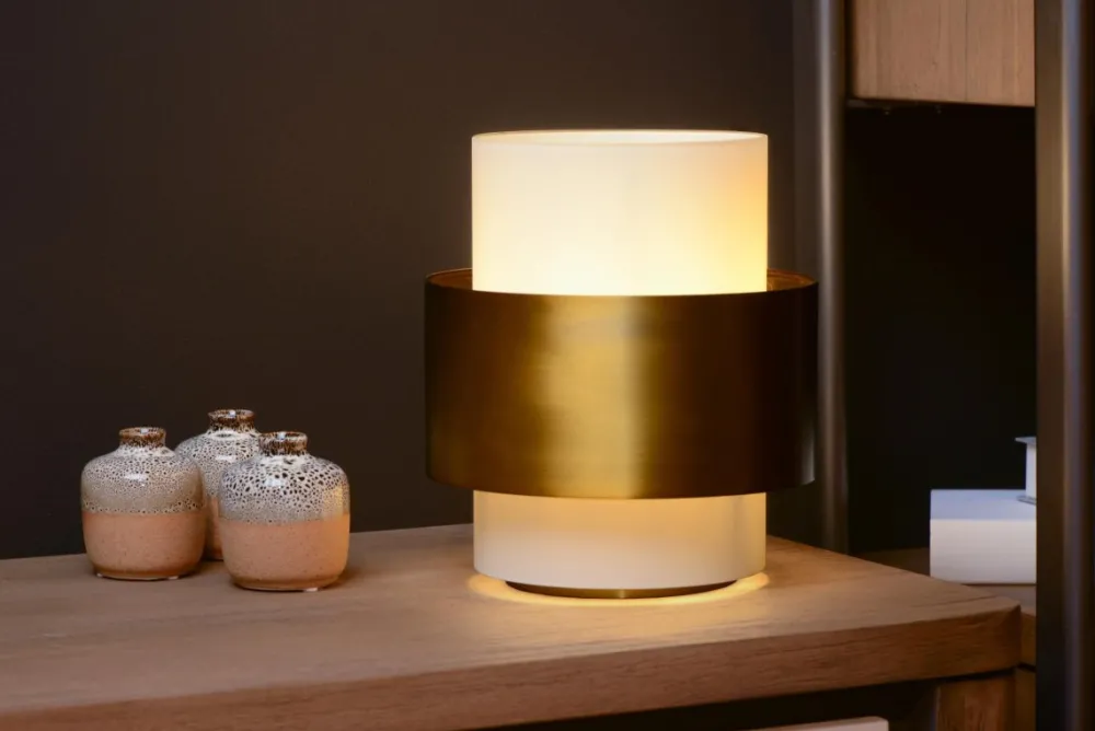 Best Lucide Firmin 24cm bordslampa Mattguld/mässing