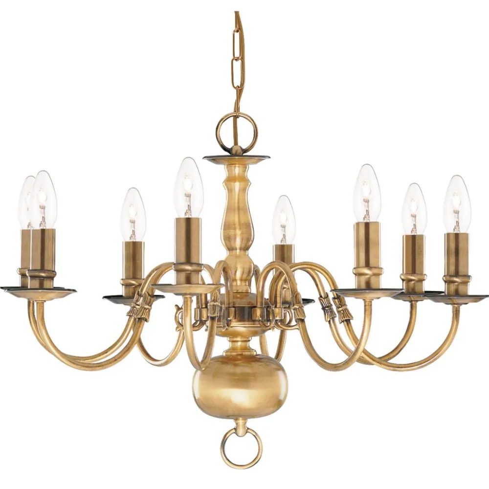 Outlet Searchlight Flemish 8 Ø62 taklampa Mässing