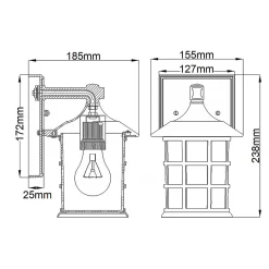 Hot Elstead Lighting Freeport 24cm utelampa
