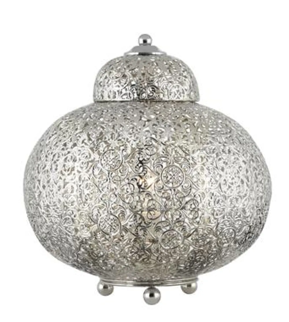 Hot Searchlight Fretwork 30cm bordslampa Silver