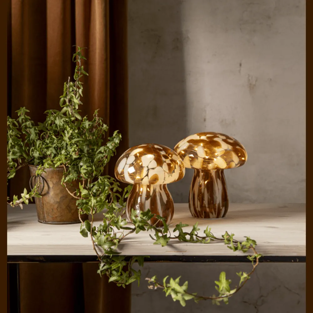 Online Star Trading Funghi 17cm bordslampa Brun