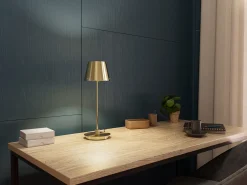 Best Herstal Gil il Grande 37cm bordslampa Satinmässing