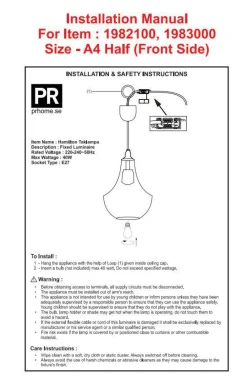 Hot PR Home Hamilton Ø30 taklampa Transparent