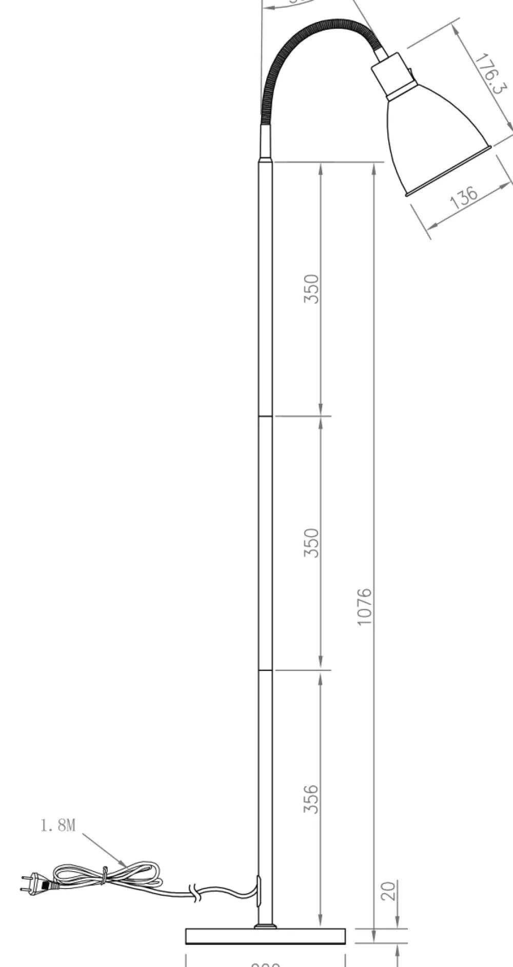 Outlet Aneta Lighting Idre 1 golvlampa