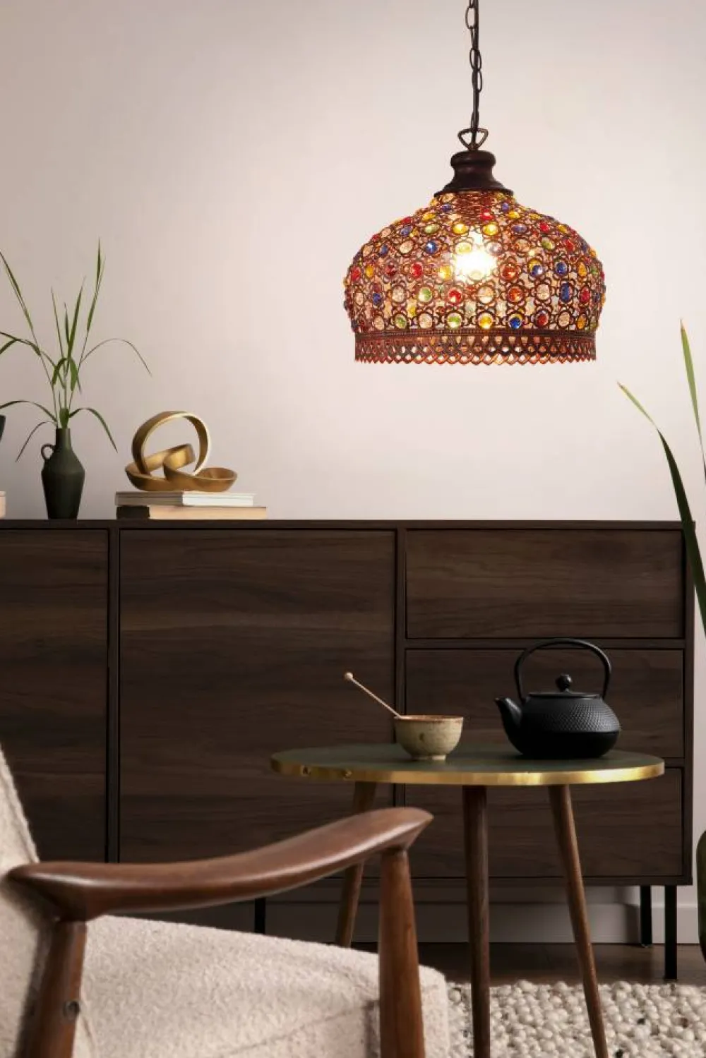 Outlet Eglo Jadida Ø33 taklampa Antikkoppar