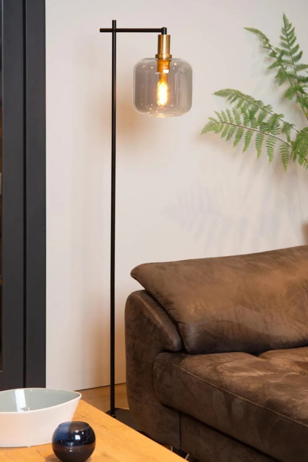 Discount Lucide Joanet golvlampa Rökfärgad