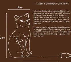 Hot Pixie Design Katt 22cm bordslampa
