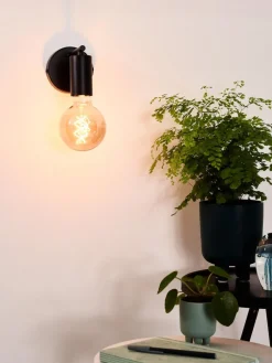 Hot Lucide Leanne 15cm vägglampa Svart