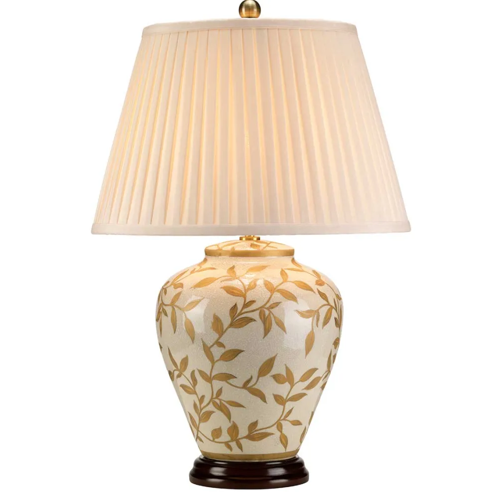 Discount Elstead Lighting Leaves 62cm bordslampa Guld