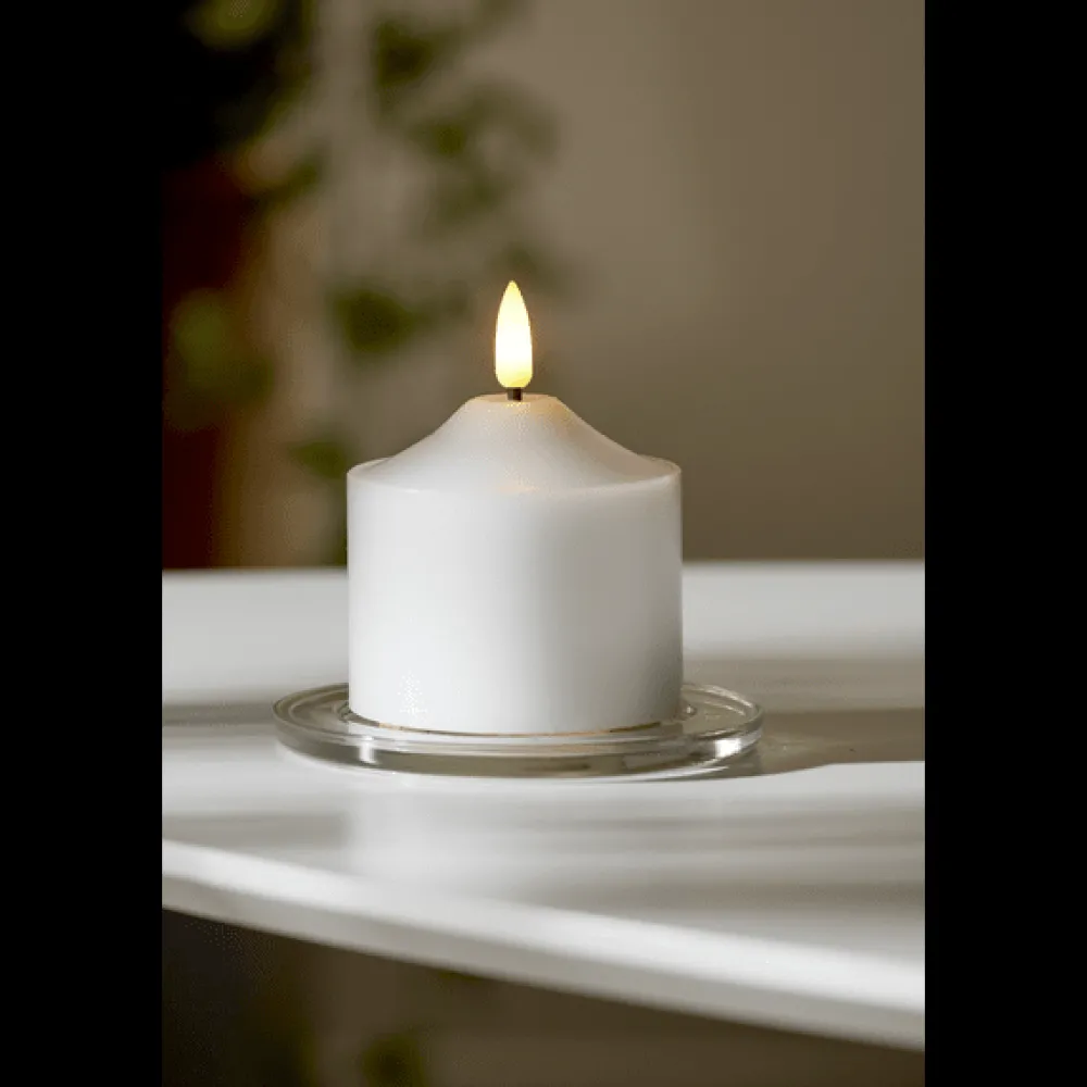 Outlet Star Trading LED Blockljus Flamme Vit