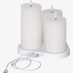 Star Trading LED Blockljus Flamme Charge Vit